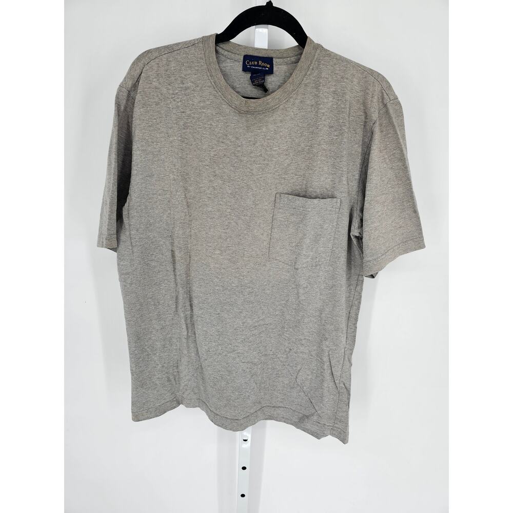 Club Room by Charter Club Mens Gray Cotton Heathered Short Sleeve T-Shirt Size M